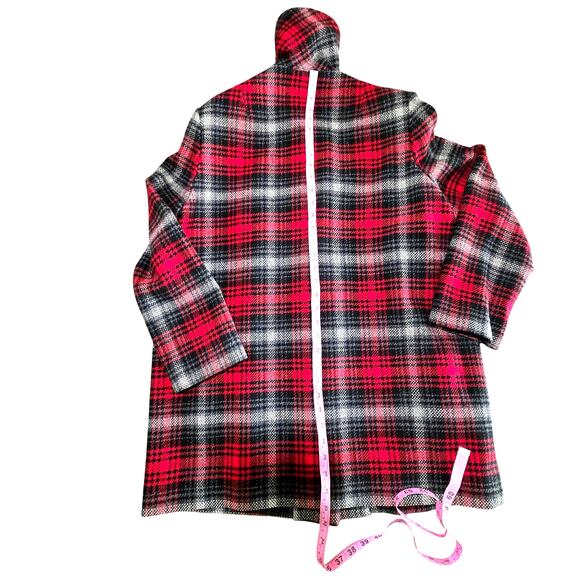 Vintage Pendleton 100% Tartan Plaid Wool Pea Coat in Women's Size M, Red & Black - Picture 8 of 14
